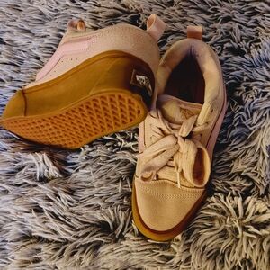 Vans Pink Suede Platform Old Skool with Gum Sole